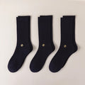HYACINTH HYALINE Man Socks Pure Color Set , Pearl Blue, 3 Pairs, Large Crew image 0
