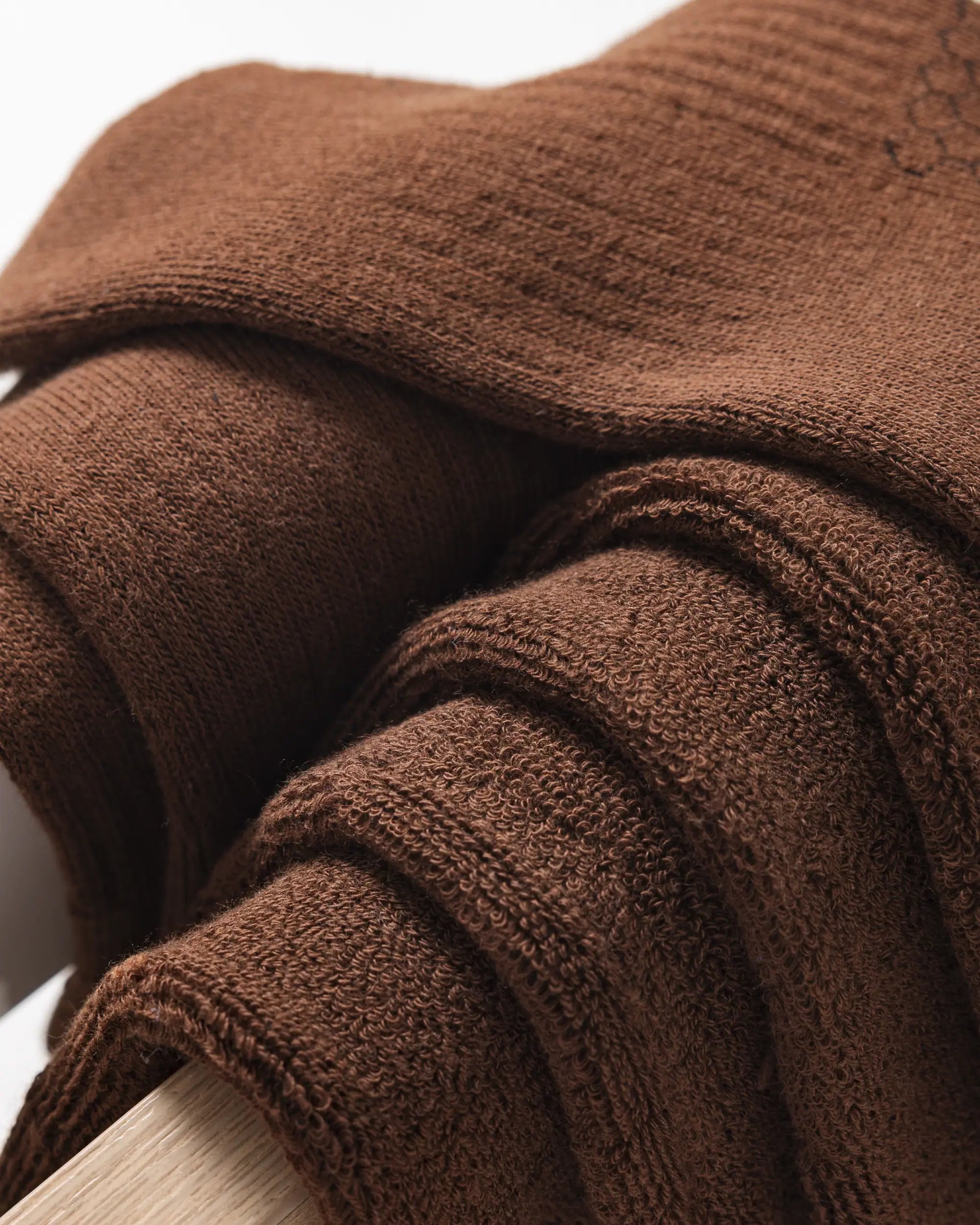 HYACINTH HYALINE Man Socks Pure Color Set , Nutmeg Brown , 3 Pairs, Large Crew image 4