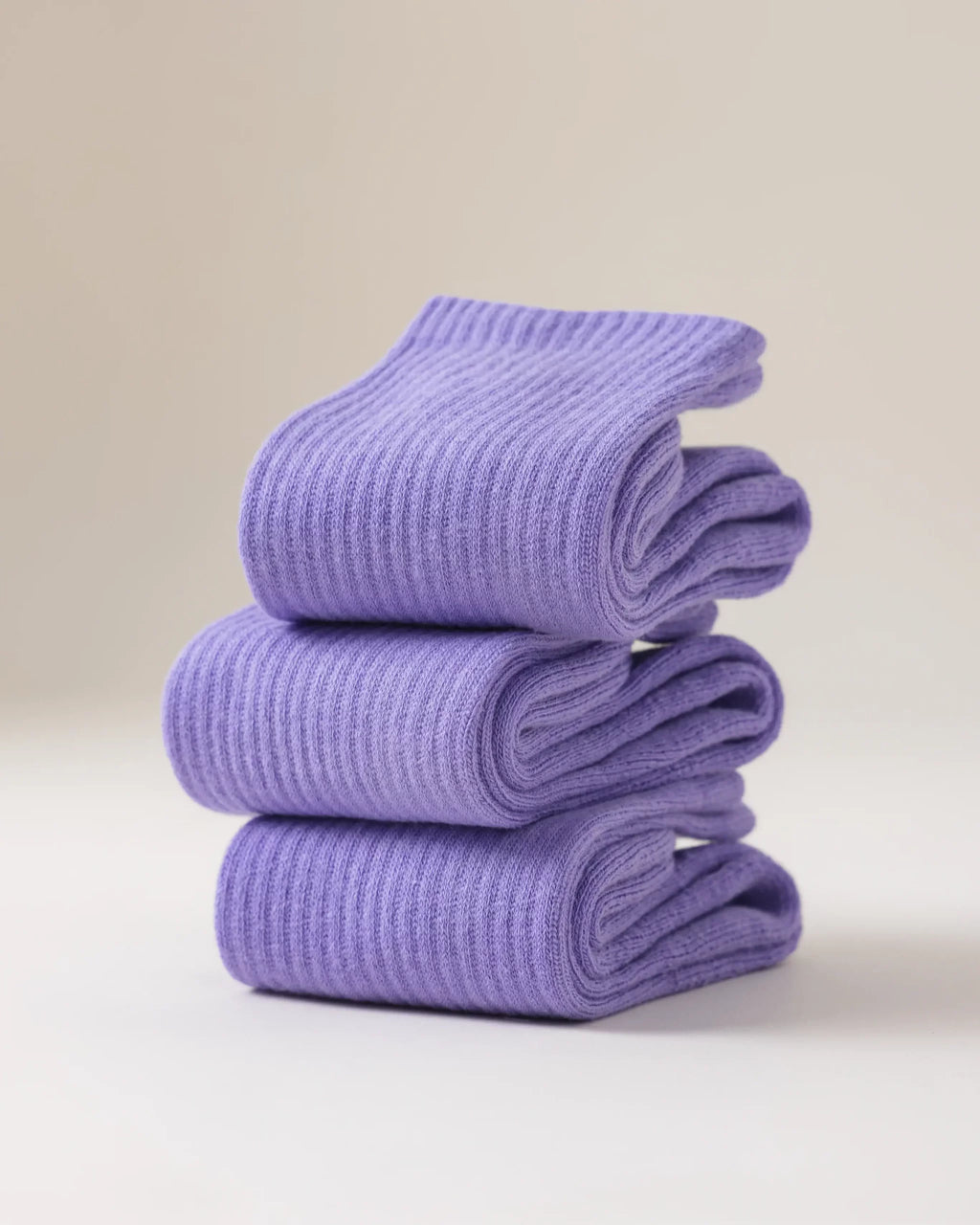 HYACINTH HYALINE Woman Socks Pure Color Set , Balboa Purple, 3 Pairs, Medium Crew image 2