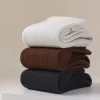 HYACINTH HYALINE Man Socks Mixed Color Set, SeaShell White, Nutmeg Brown, Gravel Black socks
